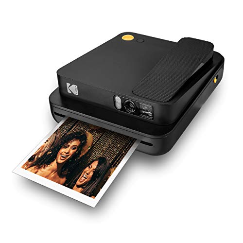 KODAK SMILE Classic Cámara Instantánea Digital c/Bluetooth (Negro) 16MP, 35 impresiones p/carga – Incluye papel ZINK 3,5 x 4,25", marcos con stickers