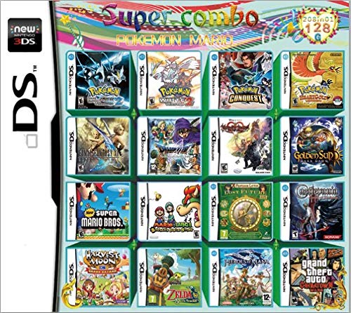 KUAILE 208 en 1 Juego Super Combo Cartucho de Juegos Tarjeta de Tarjeta múltiple para Nintendo DS NDS NDSL NDSi 2DS 3DS
