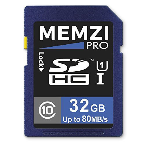 Memzi Pro 32 GB clase 10 80 MB/s tarjeta de memoria SDHC para Canon PowerShot SX200 IS, SX120 IS, SX110 IS, SX100 IS, SX 20 IS, SX10 IS, SX1 IS cámaras digitales