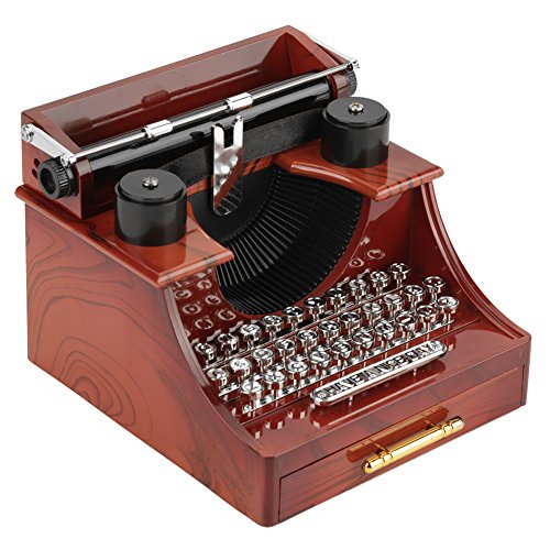 Mini Vintage Style Máquina de Escribir Clockwork Music Box Juguetes Retro Creativos Decoración de Mesa de Regalo