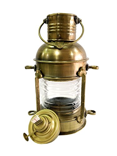 Nautical - Lámpara de barco antigua, 25,4 cm, diseño de barco