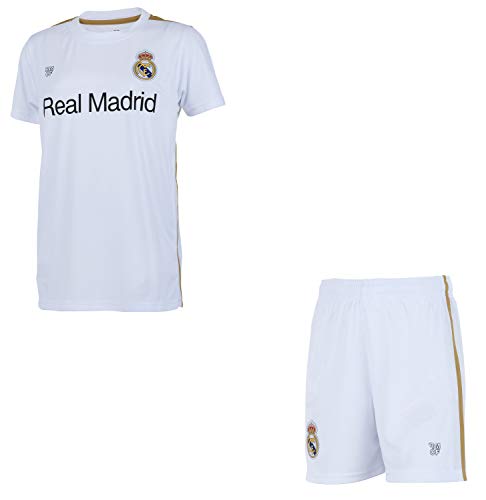 Real Madrid Conjunto Camiseta + Pantalones Cortos Colección Oficial - Niño - Talla 8 años