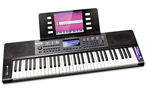 RockJam 61 teclas del teclado de piano con la inflexión del tono, el soporte de la partitura, la etiqueta engomada, la fuente de alimentación Nota Piano y Piano Simplemente Aplicación
