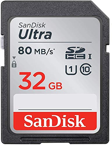 SanDisk Ultra - Tarjeta de Memoria SDHC/SDXC de 32 GB (hasta 80 MB/s, Clase 10 FFP)