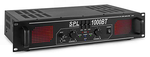 Skytec SPL 1000BT Hogar Alámbrico Negro - Amplificador de Audio (1000 W, 0,5%, 98 dB, 82 dB, 775 mV, 10000 Ω)