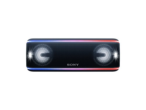 Sony SRS-XB41B, Altavoz Portátil Bluetooth (Extra Bass, Modo Sonido Live, Party Booster, Luces de Fiesta Llamativas, Conector USB para Cargar Smartphone), Inalámbrico y Alámbrico, Negro