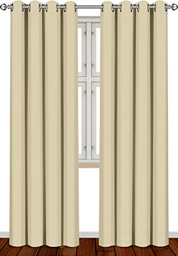 Utopia Bedding [2 Paneles Cortina Opaca - Cortinas Aislantes Térmicas - con Ojales - (140 x 245 cm, Beige)