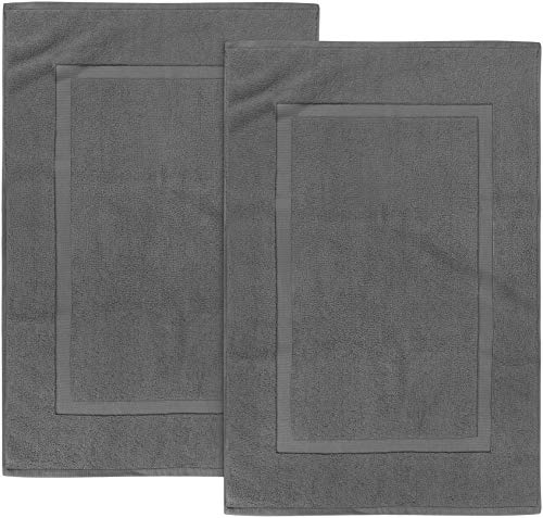 Utopia Towels - Alfombrillas de baño, Alfombra baño - 100% algodón Lavable en la Lavadora (Paquete de 2, 53 x 86 cm, Gris) - Altamente Absorbente