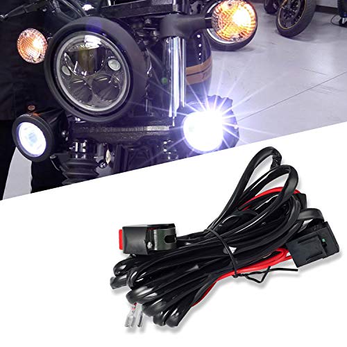 Win Power Universal LED Kit de relé del interruptor del arnés de cableado con 2 conexiones de lámpara para moto Luces de conducción Lamparas Auxiliares De Trabajo,1 pieza