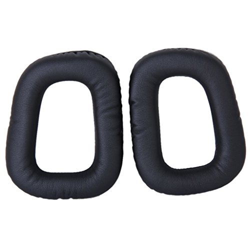 Yizhet Reemplazo de Almohadillas de Auriculares Cojines Cubierta para Logitech G35 G930 G430 F450 Almohadillas Espuma de Memoria (Negro)