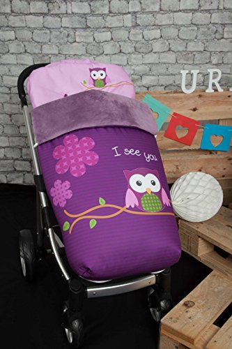Babyline 002000526 - Saco para silla de paseo, diseño búho, color morado