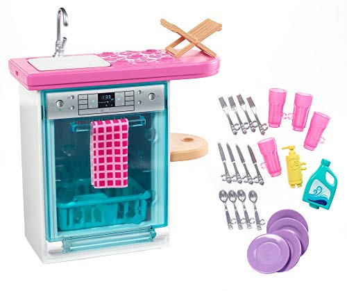 Barbie Muebles de interior, accesorios para la cocina de la casa de muñecas (Mattel FXG34)