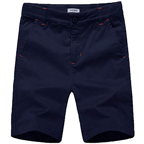 BASADINA Pantalones Cortos - Niño Pantalones Cortos de Algodón de Verano con Cintura Ajustable, 4-14 Años