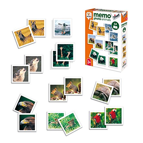 Diset- Memory Animales Fotos + 3 años Juguete educativos Memo Photo Animals (68941)