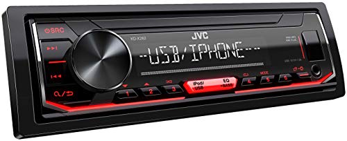 Jvc x262 USB de Auto Radio con RDS (sintonizador de Alto Rendimiento, MP3, WMA, FLAC, AUX de Entrada, de Android/Apple Control, Bass Boost, 4 x 50 W), Color Negro
