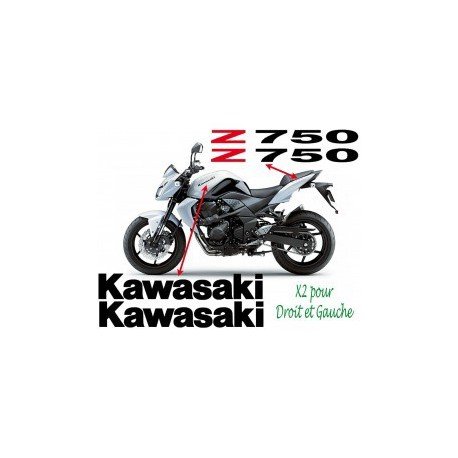 Kit de adhesivo para moto Kawasaki Z750r, color Negro