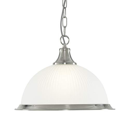 Lámpara de techo en plata estilo modernista 1 x E27 hasta 60 W 230 V de metal & Cristal Dormitorio Cocina Salón Comedor lámpara Leuchten Interior