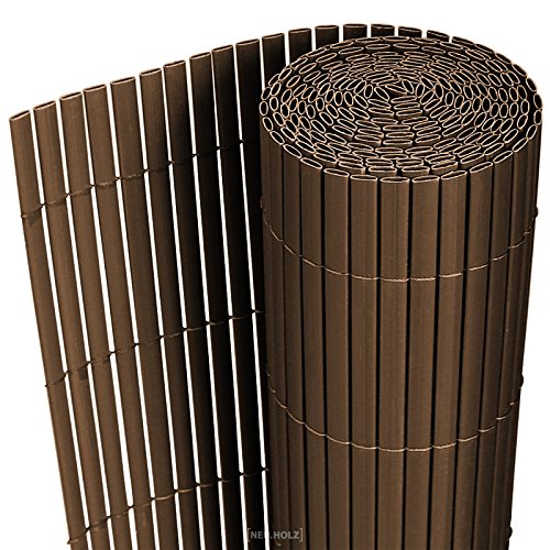 [neu.haus] Estera de PVC (90x300cm) (braun) (marrón) protector contra el viento - pantalla de privacidad, para jardín, balcón y terraza