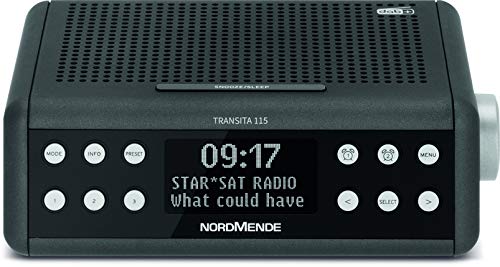 Nordmende Transita 115 Digital de Radio, Reloj, Radio Despertador con Alarma Ajustable, función de repetición, Temporizador Antracita