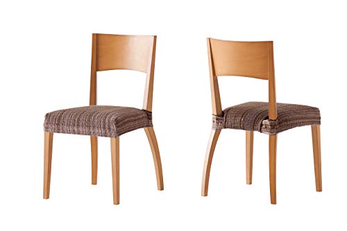 Pack de 2 Fundas de Asiento para silla modelo MEJICO, color MARRÓN, medida 40-50 cm ancho.