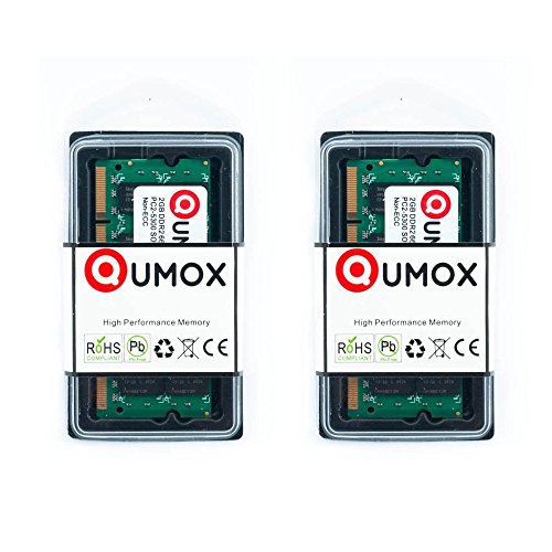 QUMOX Memoria para ordenador 2 x 2 GB 4 GB DDR2 667 MHz PC2 – 5300 PC2 – 5400 (200 pin) SODIMM