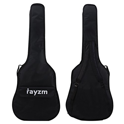 Rayzm funda para 40"/41"(tamaño completo)guitarra acústica, bolsa acolchada para guitarra acústica/clasica, dos correas acolchadas, asa de transporte,un amplio compartimento frontal