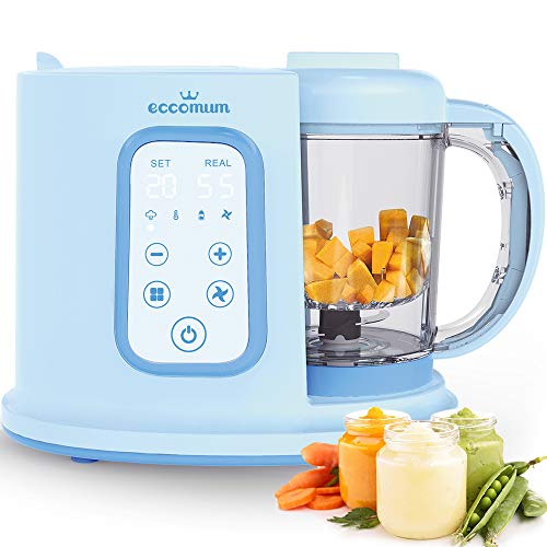 Robot de cocina Eccomum Cocina al Vapor Procesador de Alimentos para Bebés Multifunción, vaporera y batidora, LCD, Apagado Automático, para cocinar al vapor, descongela y calienta