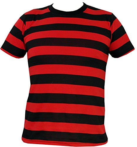 Rock Star Academy negro y rojo rayas camiseta Negro negro/rojo Small