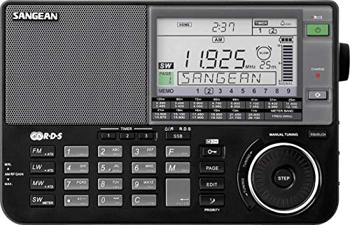 Sangean ATS-909 X - Receptor FM/MW/LW/SW/RDS con alarma y bateria recargable, Negro