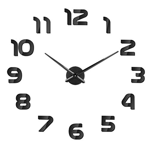 SOLEDI Reloj de Pared 3D DIY Reloj de Etiqueta de Pared Decoración Ideal para la Casa Oficina Hotel Restaurante