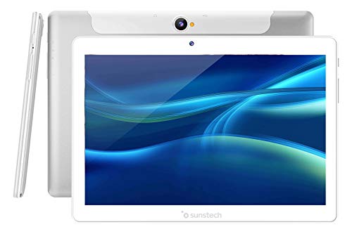 Sunstech - Tablet 10.1" de 32GB con 3G, Procesador Quad Core y Dual SIM SO: Android 8.1, Color Plata