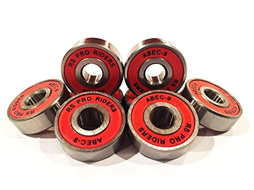 16 x Rouge Abec 9 627 (7 x 22 x 7 mm) RS Pro Riders Skate Roulements Roller Derby de hockey