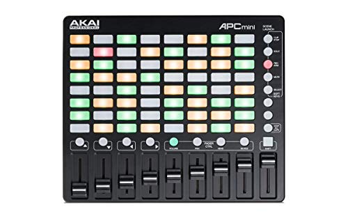 Akai Pro APC MINI - Disparador de clips y controlador USB MIDI compacto de 64 botones para Ableton Live, color negro