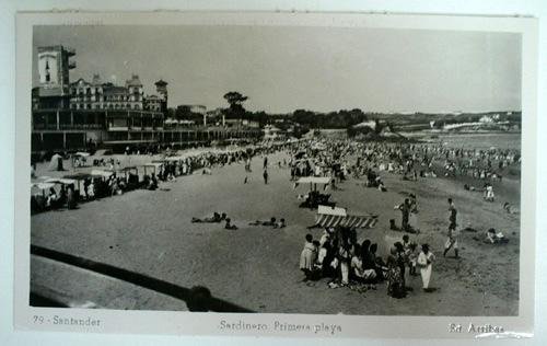 Antigua postal fotográfica. Old photo post card - SANTANDER - Nº 79. Sardinero. Primera playa