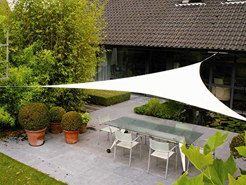 AXT SHADE Toldo Vela de Sombra Triangular 3 x 3 x 3 m, protección Rayos UV Impermeable para Patio, Exteriores, Jardín, Color Crema