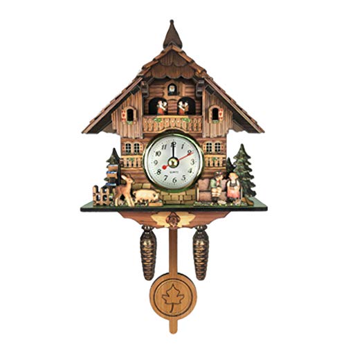 B Blesiya Madera Reloj de Pared del Diseño Cuco, También es un Adorno Decorativo Doméstico - # 10