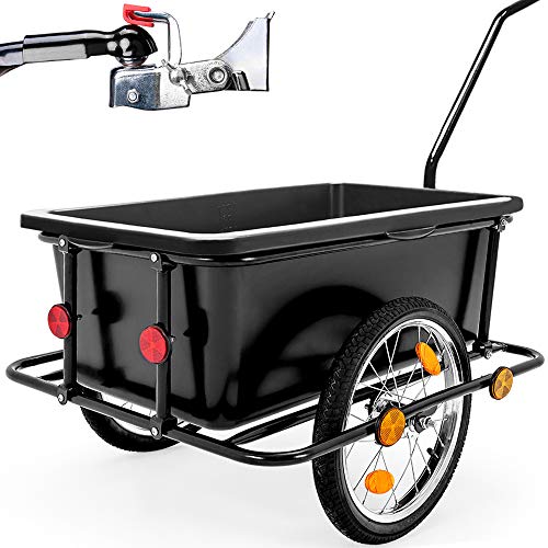 Deuba Remolque para bicicletas para carga de equipaje máx.80Kg 90L 78x61x50cm Negro carretilla de transporte cargamento