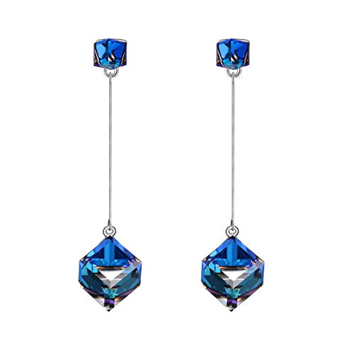 dia de la madre, Pendientes, con cristales de Swarovski, pendientes mujer, joyas para mujer (Azul)