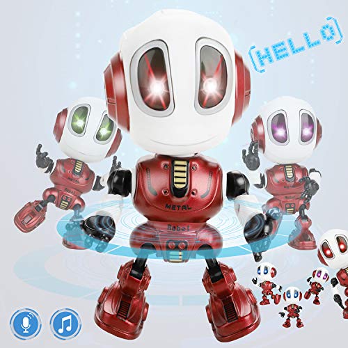 Dookey Robot Repite, Mini Robot de Juguete para Niños de 3 a 8 Años, Robot Juguete Educativo con Función de Repetición de Voz, Articulación Flexible