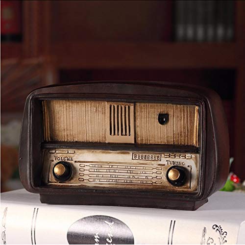 ganjue Estilo Europeo Resina Radio Modelo Retro Adornos Nostálgicos Vintage Radio Craft Bar Decoración del Hogar Accesorios De Regalo De Imitación Antigua