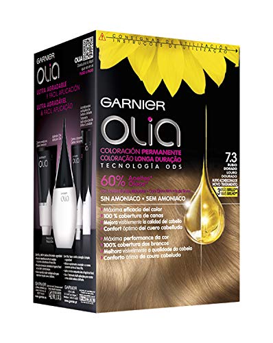 Garnier Olia coloración permanente sin amoniaco para un olor agradable con aceites florales de origen natural - Tono 7.3 Rubio Dorado