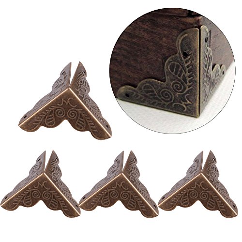Haofy 12 Piezas Protector de Esquina de Metal en Forma de Triángulo para Decorativo de Caja Protector de Cubierta (Bronce)