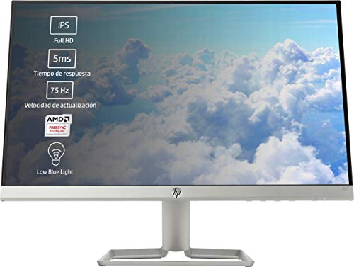 HP 22f - Monitor de 22" (FHD, 1920 x 1080 pixeles, Tiempo de Respuesta de 5 ms, 1 x HDMI, 1 x VGA, 16:9), Negro y blanco