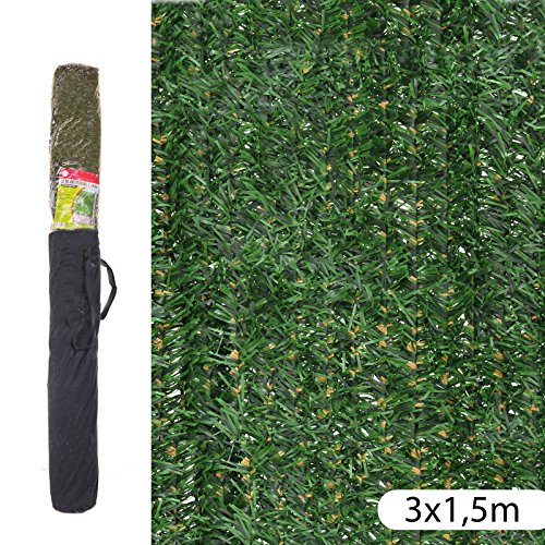 Ldk Garden 82191 - Seto artificial de ocultación para jardín, 300 x 150 x 20 cm, color verde y marrón