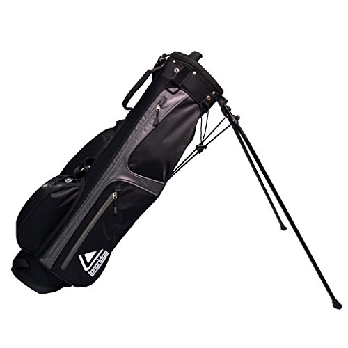 LONGRIDGE Weekend - Bolsa para Palos de Golf con Caballete (15,2 cm), Color Negro/Plateado, Talla 6"