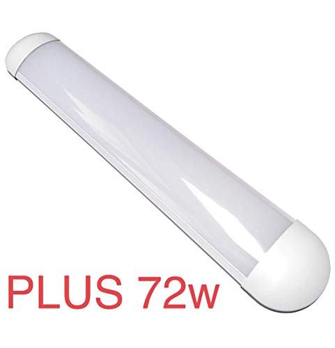 Luminaria LED PLUS. Doble potencia 120 cm. Color Blanco Neutro (4500K). Tubo led integrado T8 72w. 6800 Lumenes. Lampara led slim.