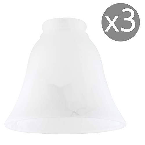 MiniSun - Set de 3 tulipas de repuesto para lámpara, de cristal satinado, efecto mármol y forma de campana
