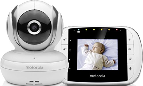 Motorola Baby MBP 33S - Vigilabebés vídeo con pantalla LCD a color de 2.8", modo eco y visión nocturna, color blanco