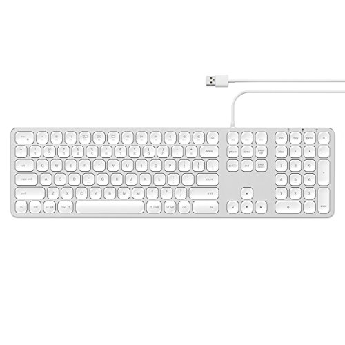SATECHI Teclado con Cable USB de Aluminio con Keypad Numérico, Compatible con iMac - 2020 iMac, iMac Pro, 2020 Mac Mini, y más (Inglés Estadounidense, Plata)