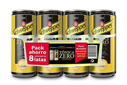 Schweppes Tónica Zero Bebida Refrescante - 8 Latas